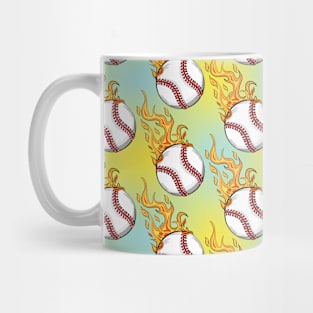 Baseball On Fire Pattern Mug